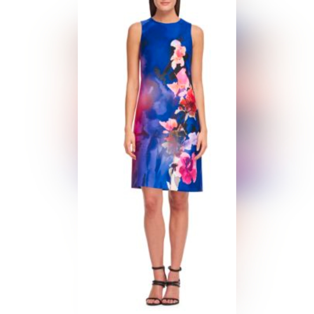 Donna Karan New York Floral Sleeveless Sheath Dress NWT, Size 16